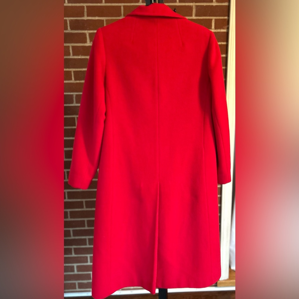 Vintage Red 100% Cashmere Long Coat Old Money Quiet Luxe Chic - Picture 2 of 7